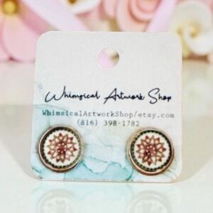 Mandala Cabochon Post Earrings